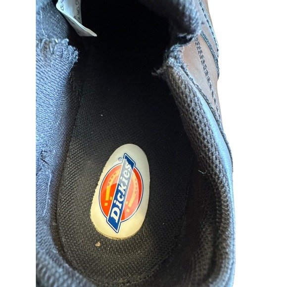Dickies Shoes Mens Sz 8 Black Leather Slip On Work Sneakers Oil Slip Resistant - Picture 5 of 7